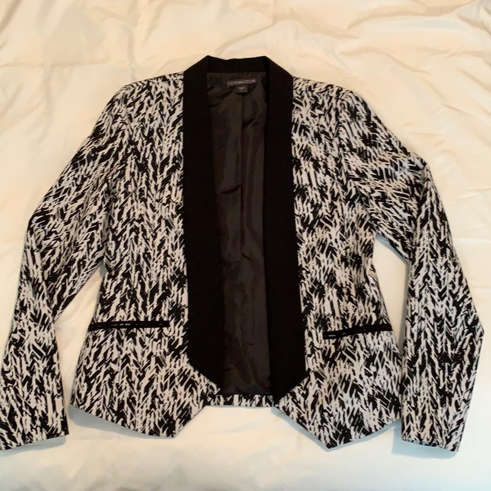 Black and white tuxedo jacket